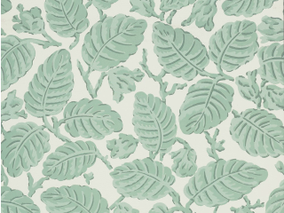 Beech Nut - Rubine papier peint avec des feuilles de couleur vert menthe de Little Greene
