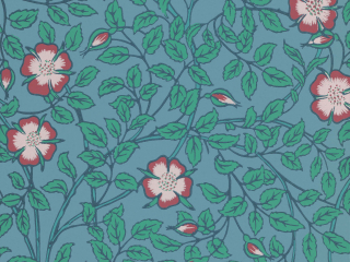 Briar Rose - Papier peint bleu marine de Little Greene