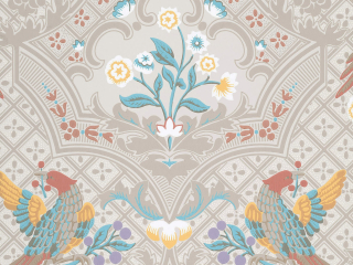 Little Greene Brodsworth - Triumph papier peint avec des oiseaux et des fleurs
