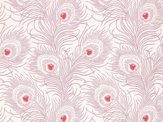 Papier peint rose avec des plumes de paon de Little Greene Carlton House Terrace - Valentine