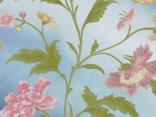 Little Greene papier peint à fleurs China Rose - Blue Lustre