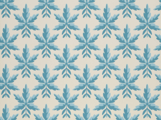 Papier peint Little Green avec des feuilles bleues Clutterbuck - Bice