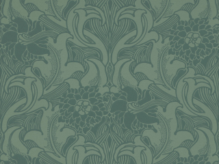 Un papier peint bleu-vert profond avec plusieurs fleurs Dahlia Scroll - Tea With Florence