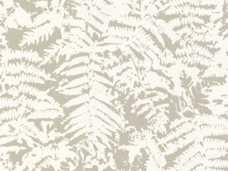 Papier peint de Little Greene avec de très grandes feuilles en beige et taupe teintées Fern - Gilver