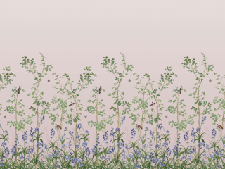 Bird & Bluebell - Papier peint Kaolin Little Greene
