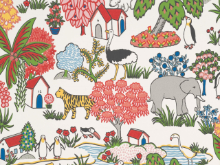 Little Greene papier peint du Royaume animal atomique