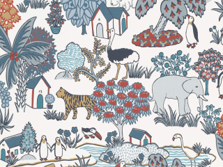 Little Greene papier peint Royaume Animalier Basson