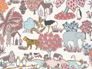Little Greene papier peint Confettis du Royaume des Animaux