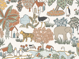 Little Greene papier peint Pois du royaume animal