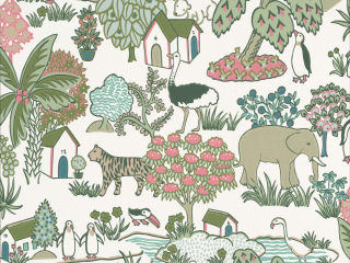 Little Greene papier peint Royaume des animaux Puck