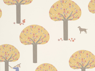 Little Greene papier peint Rodney Rue or clair
