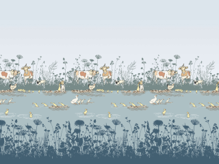 Little Greene papier peint Riverside Câpres Moo