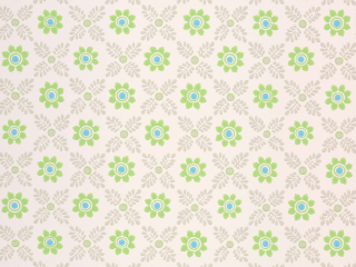 Papier peint blanc avec des fleurs vertes et des feuilles beiges Ditsy Block - Phthalo de Little Greene