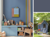 Little Greene - Juniper Ash 115 dans une chambre d'enfant avec des peluches