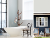 Little Greene - Inox 224 dans une salle de bains spacieuse avec une baignoire autoportante