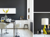 Little Greene - Lamp Black 228 peint sur le mur dans une cuisine très blanche