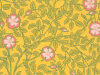 Papier peint jaune avec des fleurs roses Briar Rose - Indian Yellow Little Greene