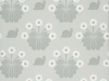 Burges Snail - Silver papier peint aux tons gris, avec entre autres des escargots et des fleurs joyeuses de Little Greene