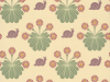 Papier peint joyeux et coloré avec des escargots violets et des feuilles vertes Burges Snail - Travertine