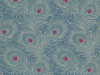 Papier peint bleu profond avec des plumes de paon et des détails roses Carlton House Terrace - Blue Plume
