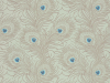 Carlton House Terrace - Copper papier peint avec des plumes de paon beiges et des accents bleus