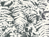 Papier peint de Little Greene avec des feuilles blanches sur un fond noir Fern - Off Black