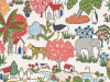 Little Greene papier peint du Royaume animal atomique