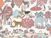 Little Greene papier peint Confettis du Royaume des Animaux