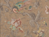 Crowe Hall Lane - Reade papier peint aux oiseaux avec des nuances brunes et des fleurs orange de Little Greene