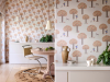 Little Greene papier peint Rodney Street Masquerade appliqué sur le mur du salon
