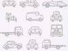 Little Greene papier peint Road Trip avec des voitures French Grey