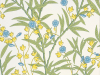 Bamboo Floral - Blue Verditer papier peint Little Greene avec des accents bleus et jaunes