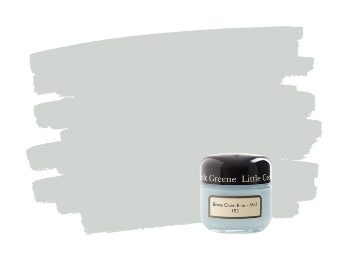 Little Greene Bone China Blue Mid 183 pot échantillon