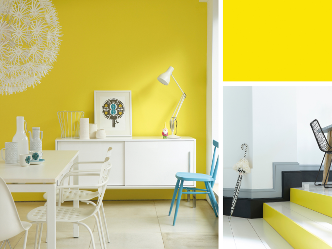 Little Greene - Trumpet 196 jaune peinture murale sur le mur