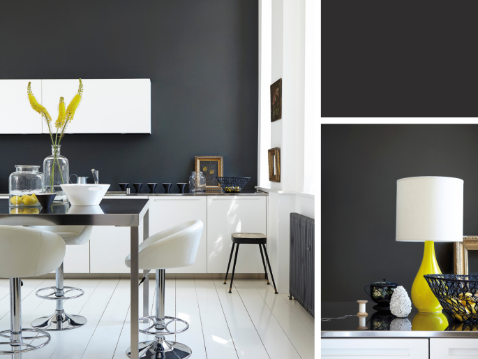 Little Greene - Lampe Black 228 sur le mur de la cuisine
