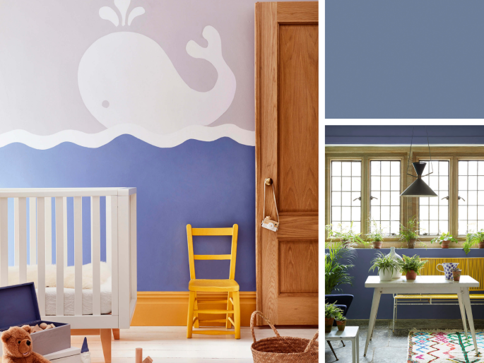 Little Greene - Pale Lupin 278 en lambris et sur un mur intérieur