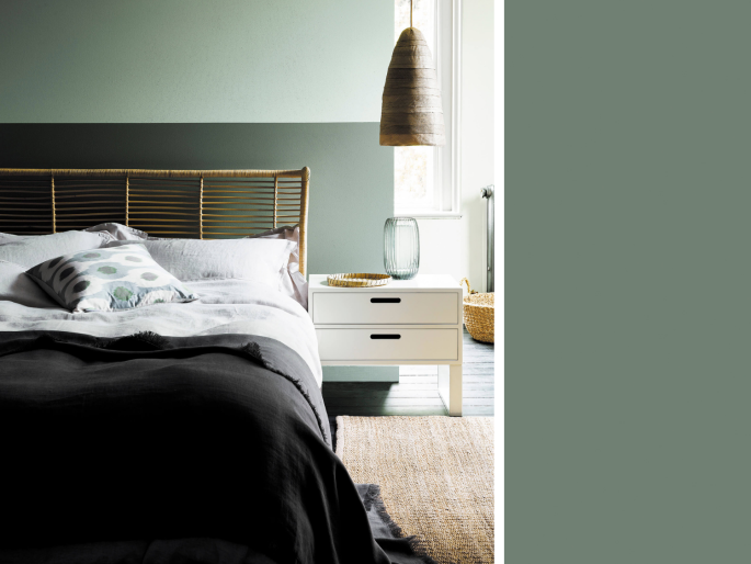 Little Greene - Ambleside 304 comme répartition des surfaces sur le mur de la chambre
