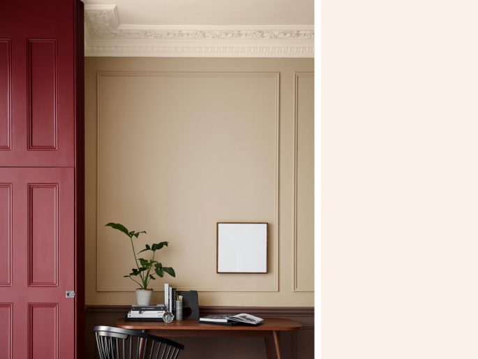 Little Greene Ferdinand 313 dans un bureau avec des ornements classiques