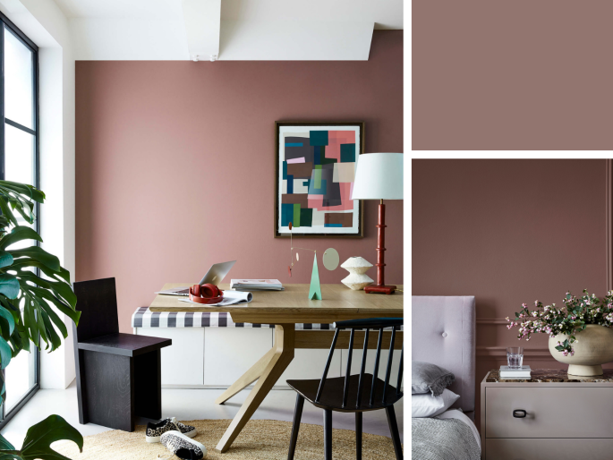 Little Greene - Nether Red 315 appliqué dans le salon
