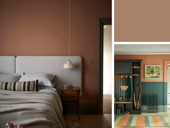 Little Greene - Split Pink 341 dans une chambre de luxe