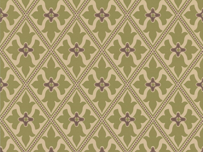 Bayham Abbey - Citrine papier peint de Little Greene avec un motif classique