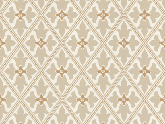 Beige motif de papier peint Bayham Abbey - Meteor de Little Greene