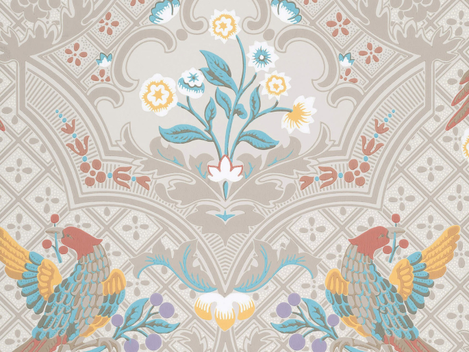Little Greene Brodsworth - Triumph papier peint avec des oiseaux et des fleurs