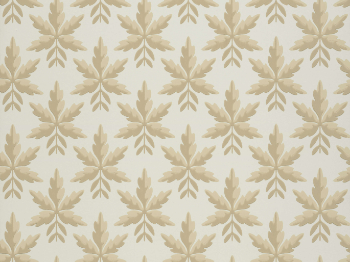 Clutterbuck - Hessian papier peint de Little Greene avec des feuilles brunes comme motif