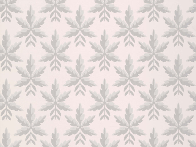 Papier peint rose clair avec des feuilles de couleur grise de Little Greene Clutterbuck - Puce