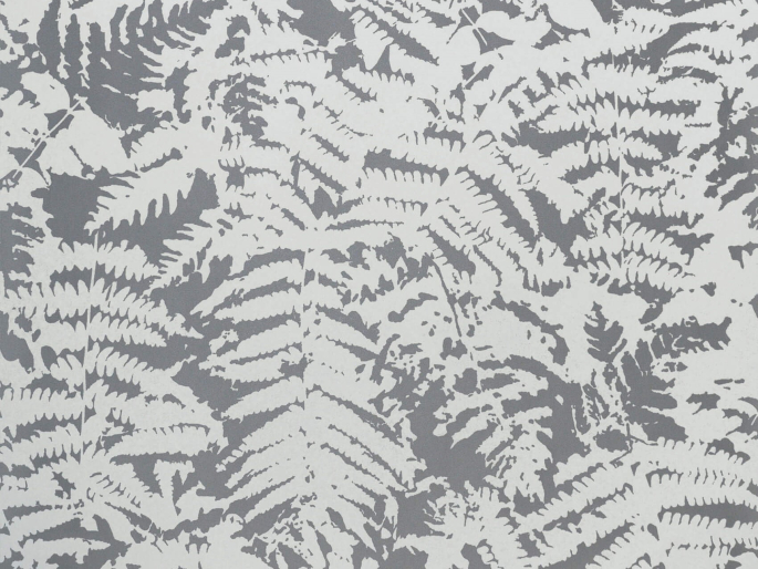 Fern - Sage Blue papier peint de Little Greene avec de grandes feuilles de fougère