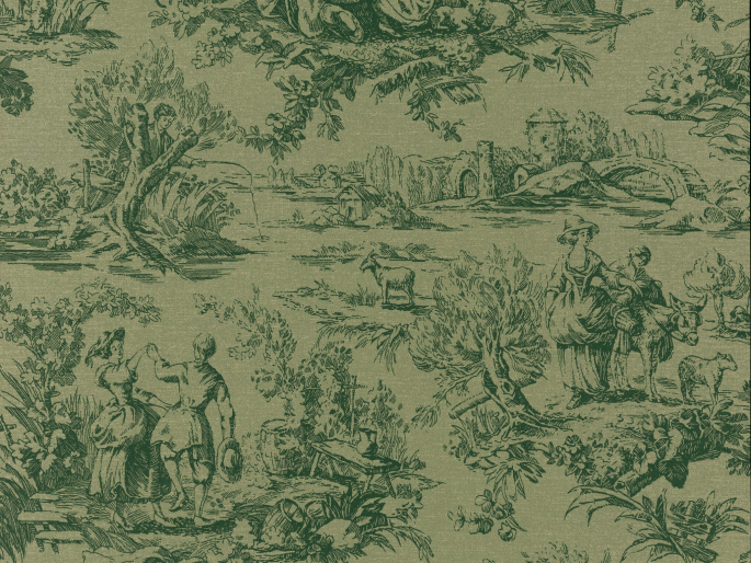 Little Greene Lovers' Toile - Vert Brunswick foncé