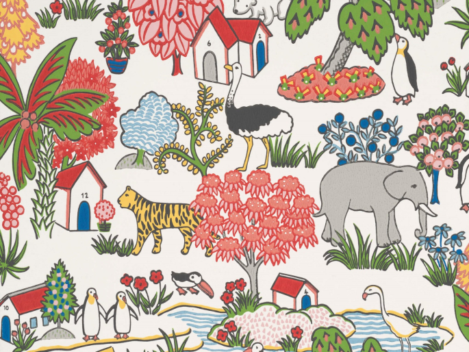 Little Greene papier peint du Royaume animal atomique