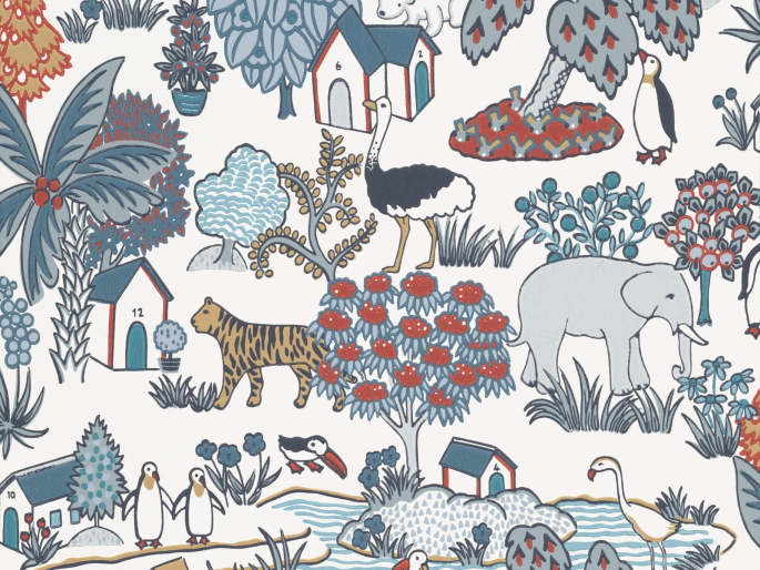 Little Greene papier peint Royaume Animalier Basson