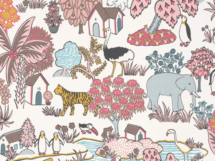 Little Greene papier peint Confettis du Royaume des Animaux